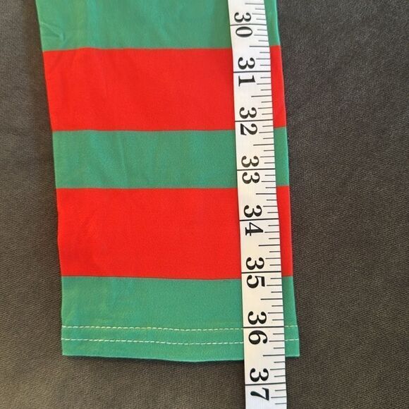 Women’s Holiday Red Green Ankle Length Fun Christmas Leggings Size M (8/10) NEW - Picture 6 of 7
